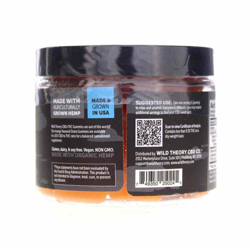 Full Spectrum CBD Strata Gummies, Mango, 30 Gummies, by Wild Theory CBD, image #2
