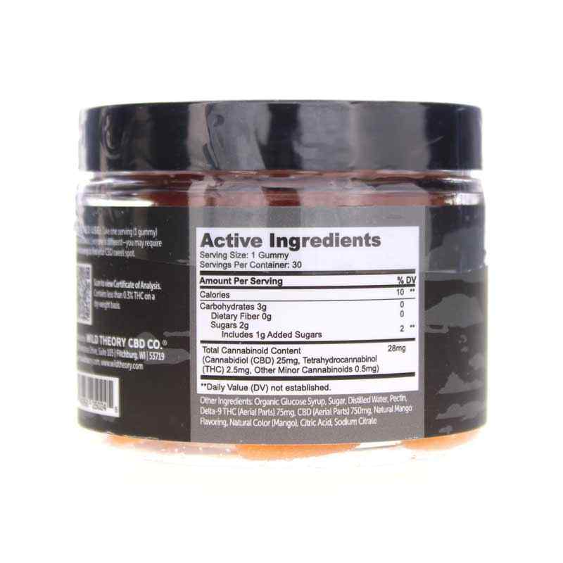 Full Spectrum CBD Strata Gummies, Mango, 30 Gummies, by Wild Theory CBD, image #3