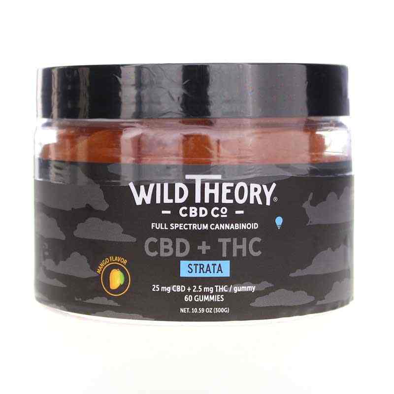 Full Spectrum CBD Strata Gummies, Mango, 60 Gummies, by Wild Theory CBD