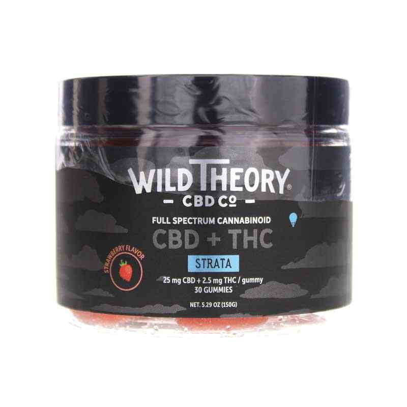 Full Spectrum CBD Strata Gummies, Strawberry, 30 Gummies, by Wild Theory CBD