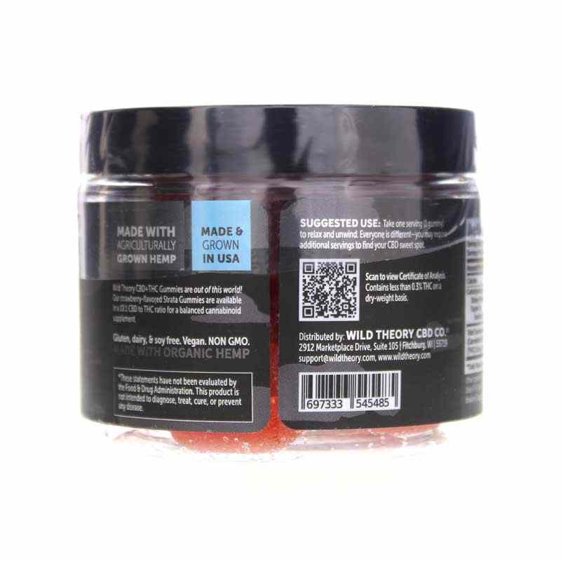 Full Spectrum CBD Strata Gummies, Strawberry, 30 Gummies, by Wild Theory CBD, image #2