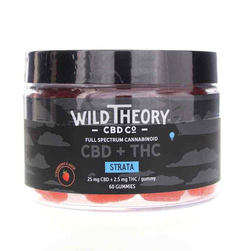 Full Spectrum CBD Strata Gummies, Strawberry, 60 Gummies, by Wild Theory CBD