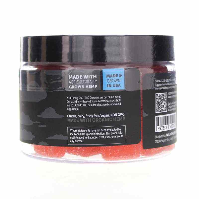 Full Spectrum CBD Strata Gummies, Strawberry, 60 Gummies, by Wild Theory CBD, image #2