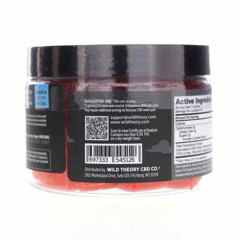 Full Spectrum CBD Strata Gummies, Strawberry, 60 Gummies, by Wild Theory CBD, image #3
