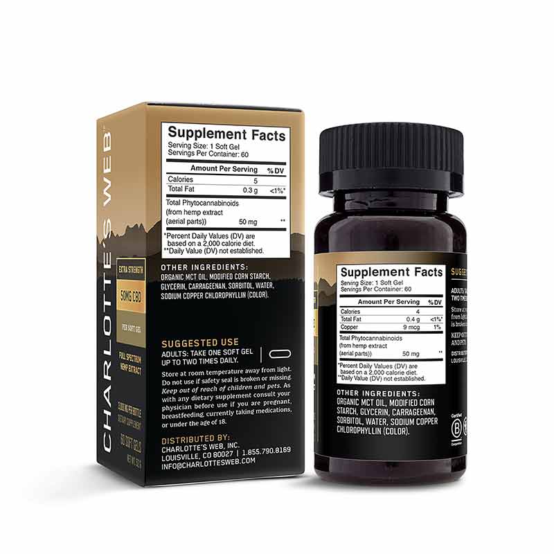 Full Spectrum Hemp Extract 50 Mg, 60 Softgels, by Charlottes Web, image #2