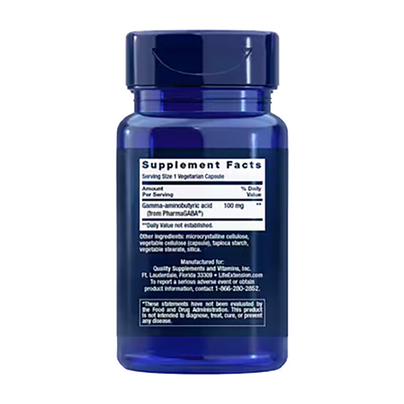 GABA, 60 Vegetarian Capsules, by Life Extension, image #2