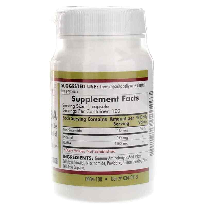 GABA with Niacinamide & Inositol, 100 Capsules, by Kirkman, image #2