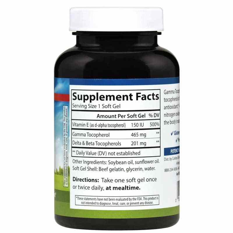Gamma E-Gems 465 Mg Gamma Tocopherol, 120 Softgels, by Carlson Labs, image #2