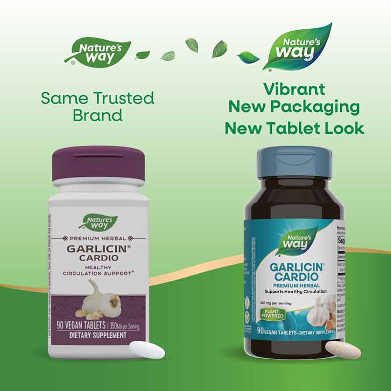 Garlicin Cardio, 90 Vegan Tablets, by Natures Way, image #3