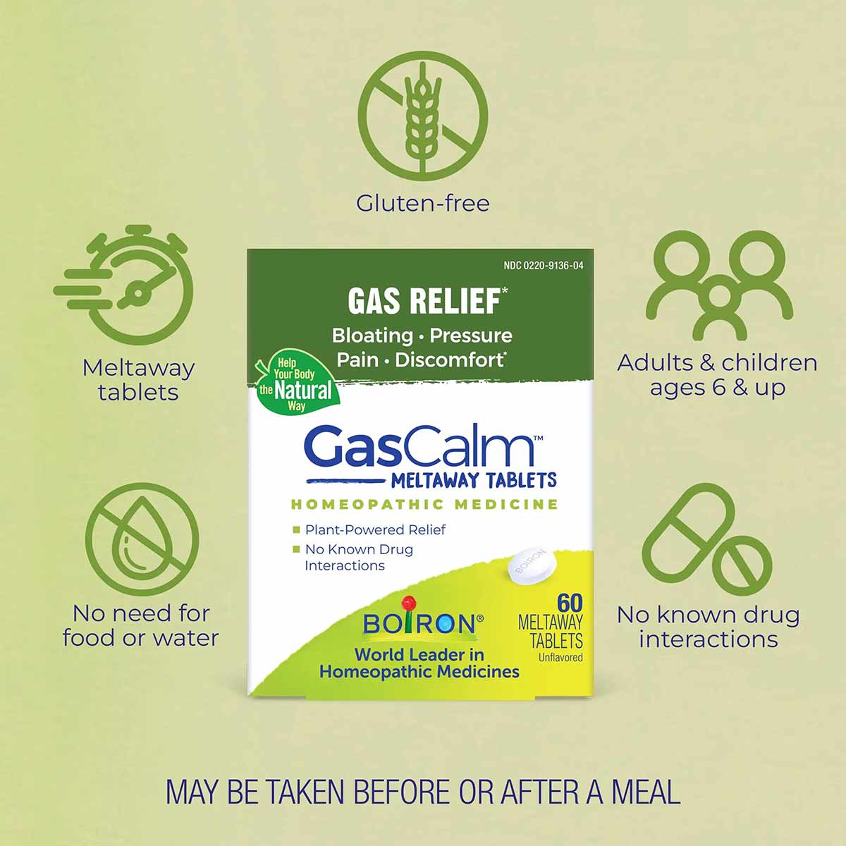 GasCalm, 60 Tablets, by Boiron