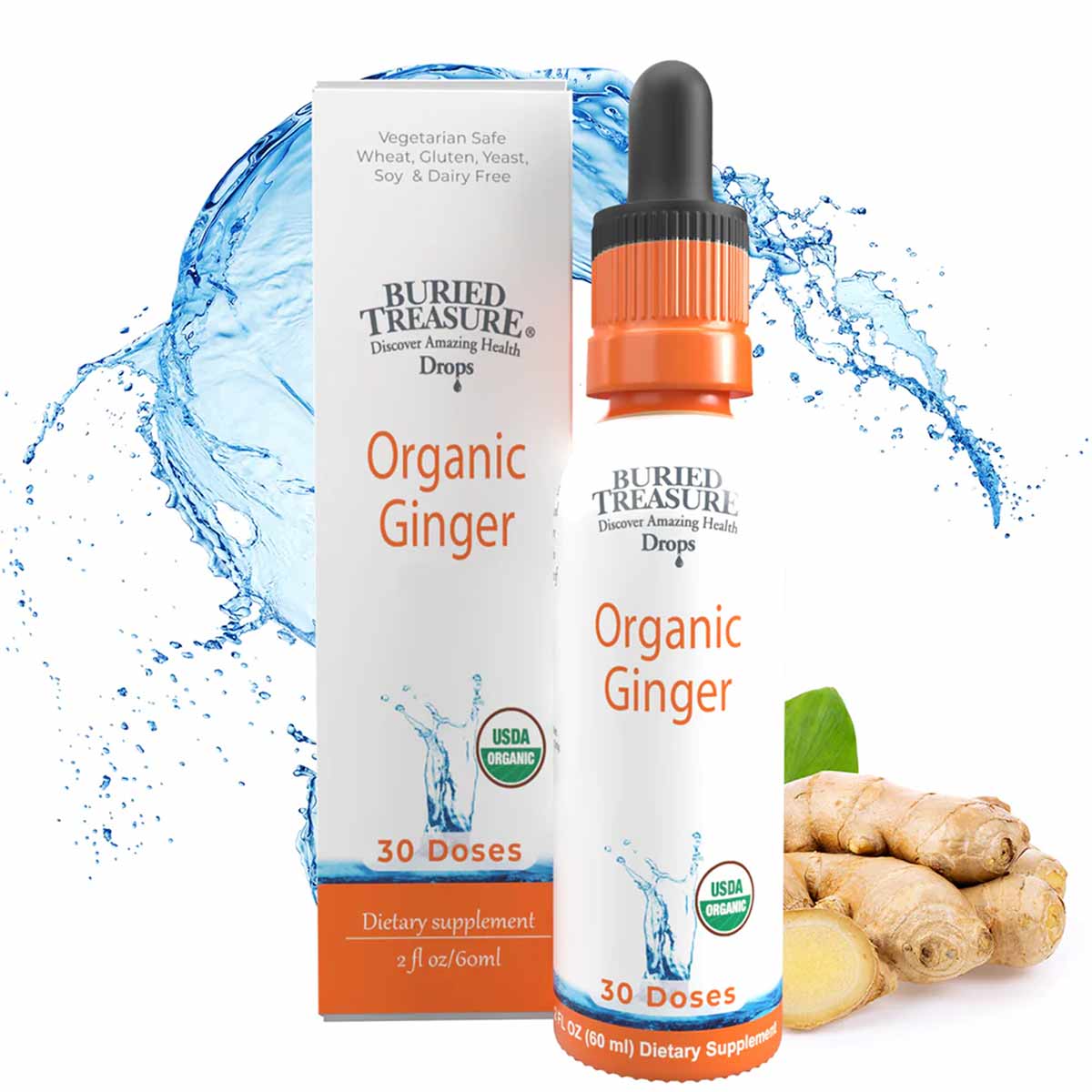 Organic Ginger Extract, 2 Oz, by Buried Treasure
