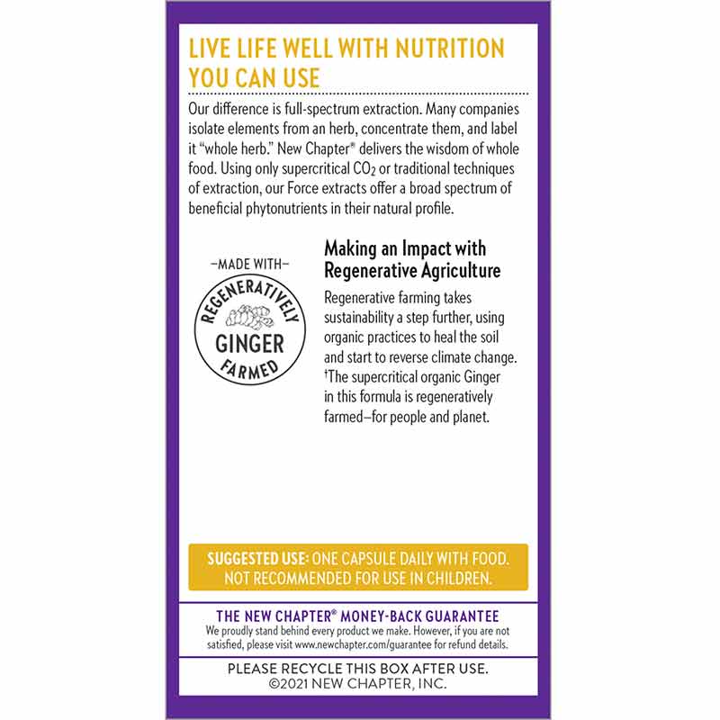 Ginger Force, 60 Veg Capsules, by New Chapter, image #3