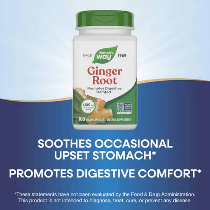 Ginger Root, 100 Veg Capsules, by Natures Way, image #3