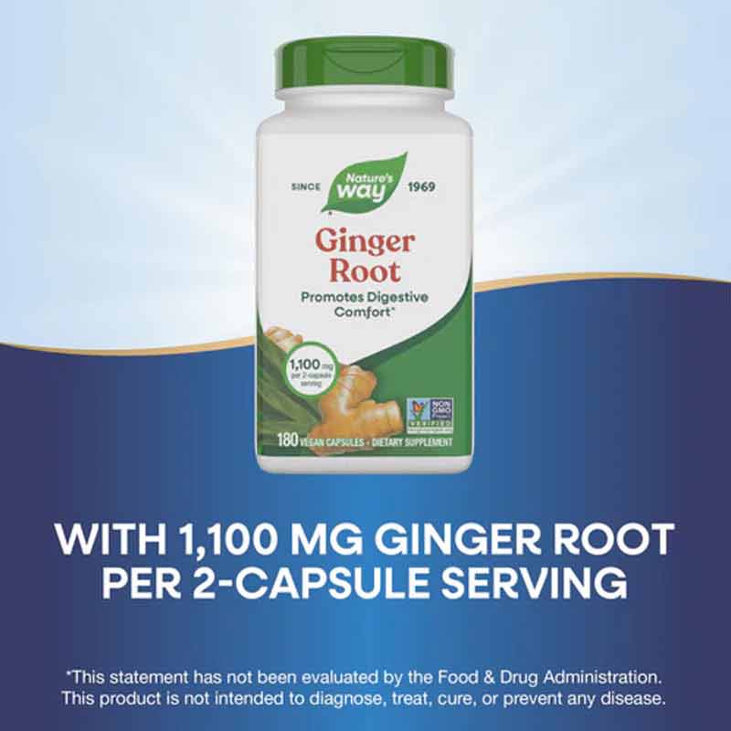 Ginger Root, 180 Veg Capsules, by Natures Way, image #3