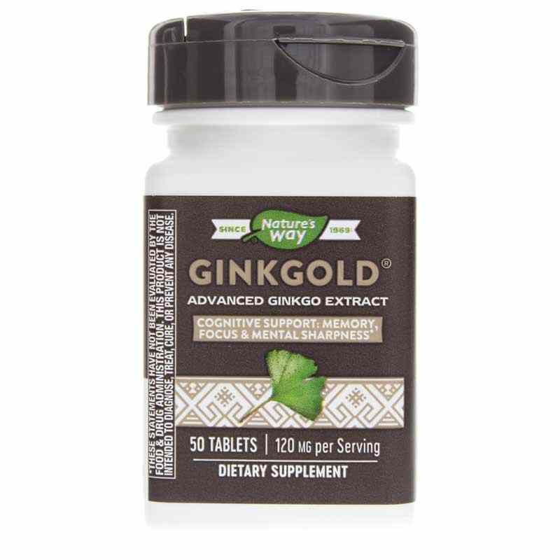Ginkgold 60 Mg for Mental Sharpness, 50 Tablets, by Natures Way