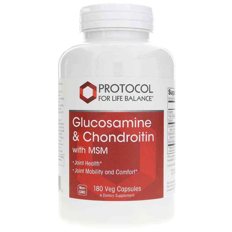 Glucosamine & Chondroitin with MSM, 180 Veg Capsules, by Protocol For Life Balance