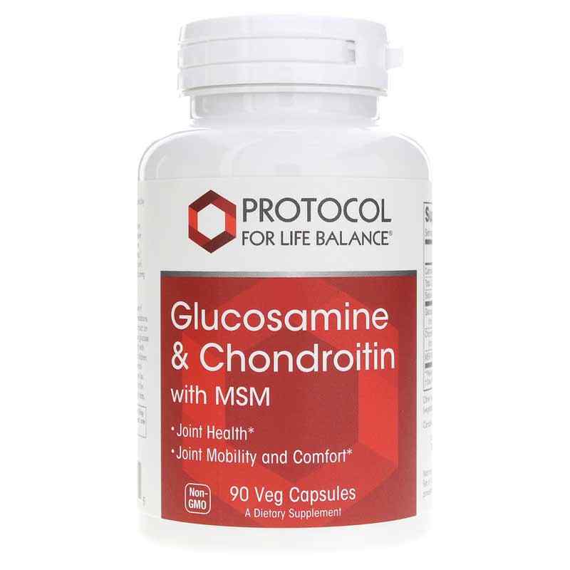 Glucosamine & Chondroitin with MSM, 90 Veg Capsules, by Protocol For Life Balance