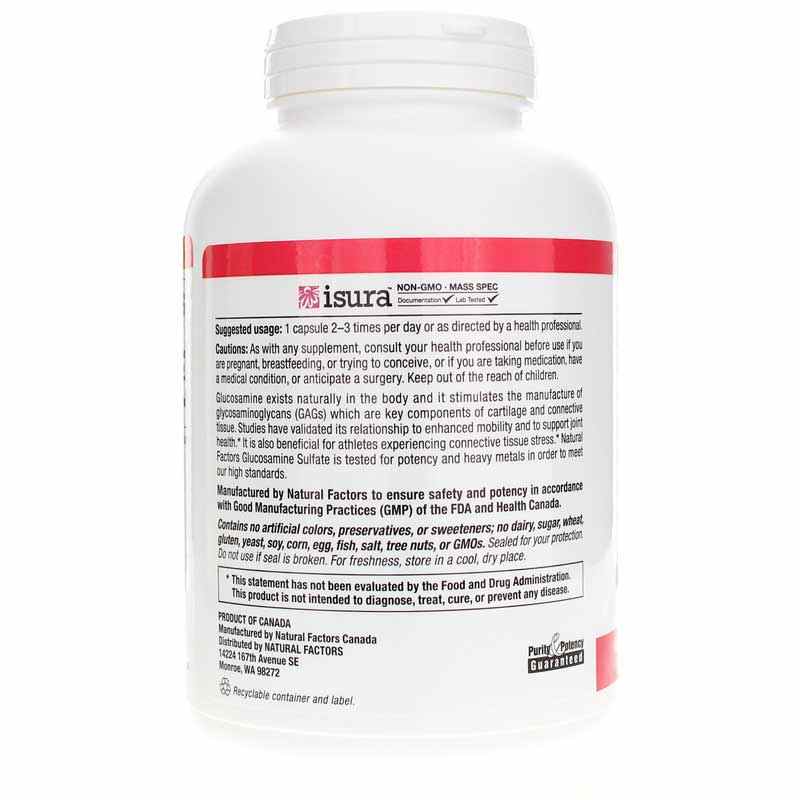 Glucosamine Sulfate 500 Mg, 360 Capsules, by Natural Factors, image #3