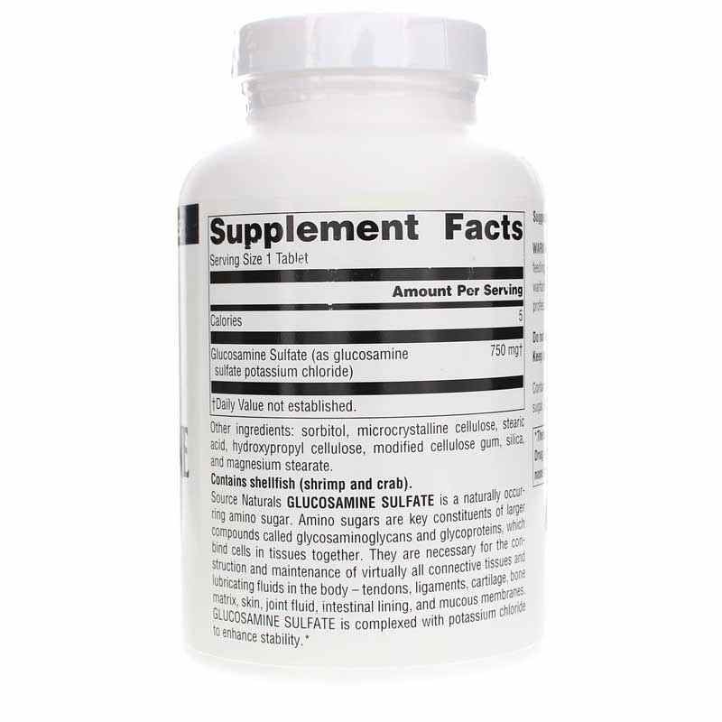 Glucosamine Sulfate 750 Mg Tablets, 240 Tablets, by Source Naturals, image #2