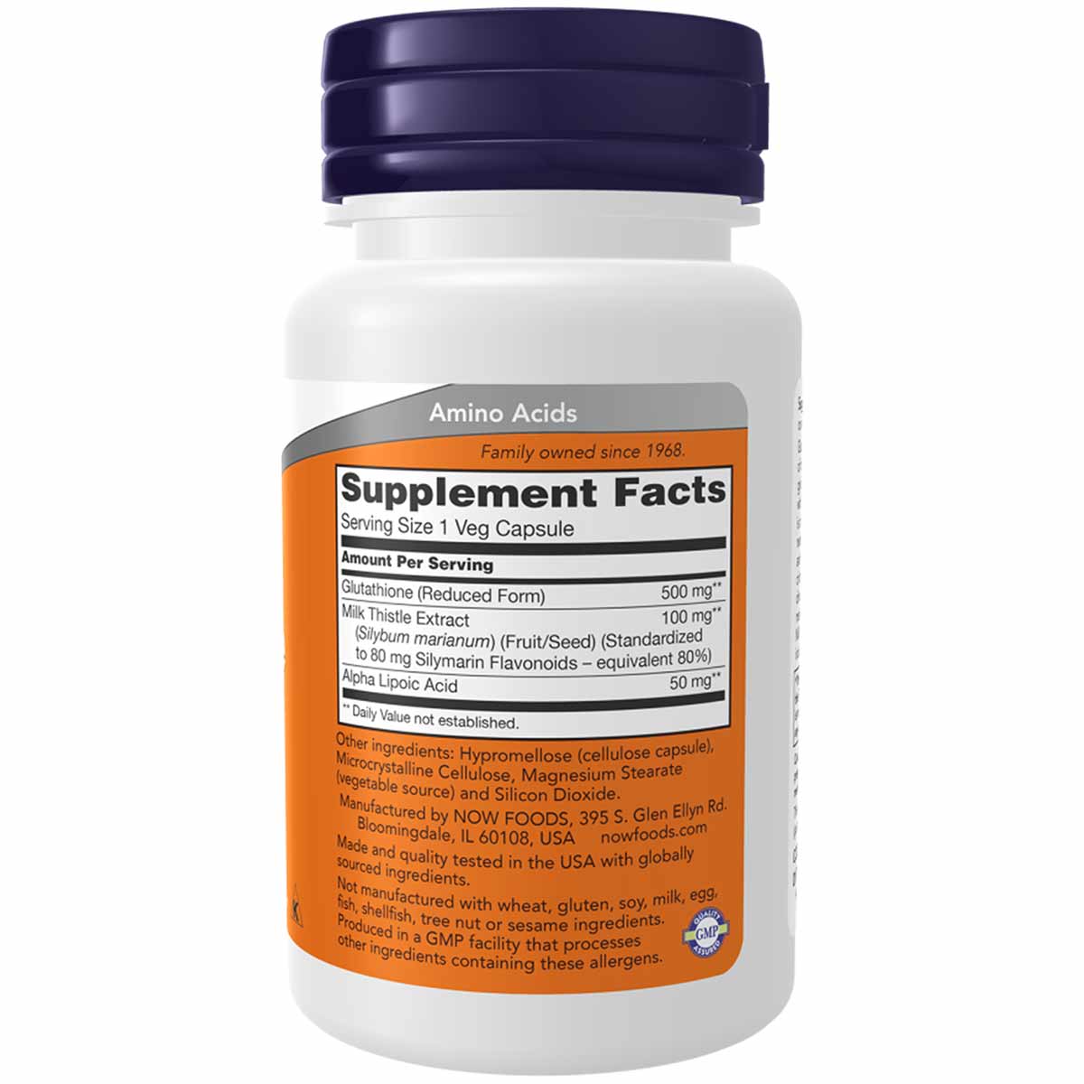 Glutathione 500 mg 120 Veg Capsules, by NOW Foods
