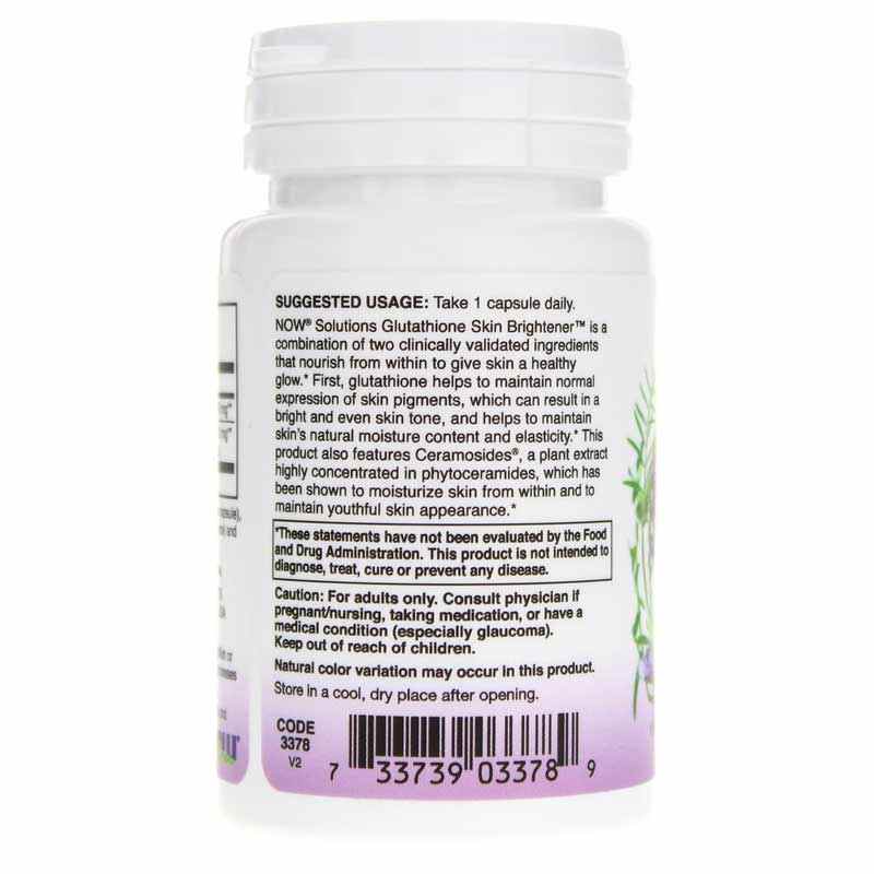 Glutathione Skin Brightener with Ceramosides, by NOW Foods, image #3