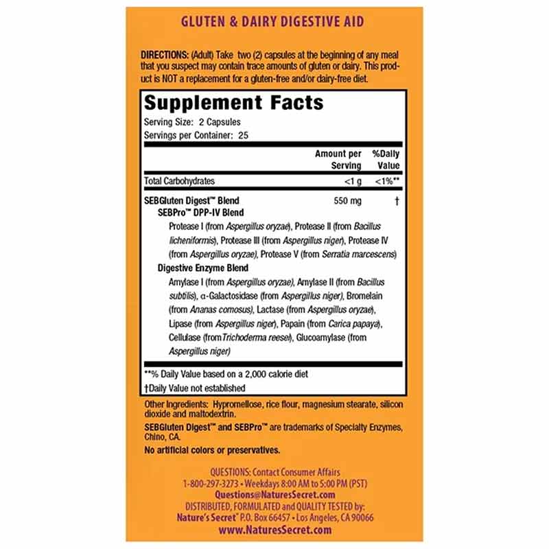 Gluten & Dairy Digestive Aid, by Natures Secret, image #4