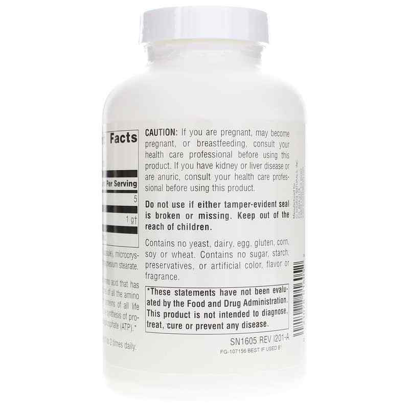 Glycine 500 Mg, 200 Capsules, by Source Naturals, image #3