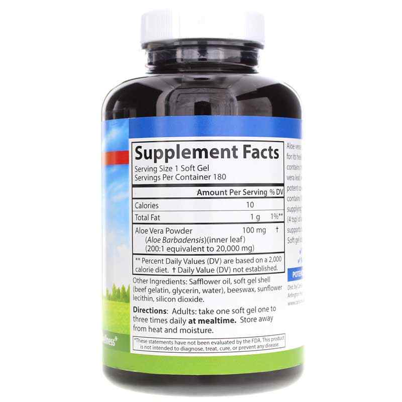 Golden Aloe 100 Mg, 180 Softgels, by Carlson Labs, image #2