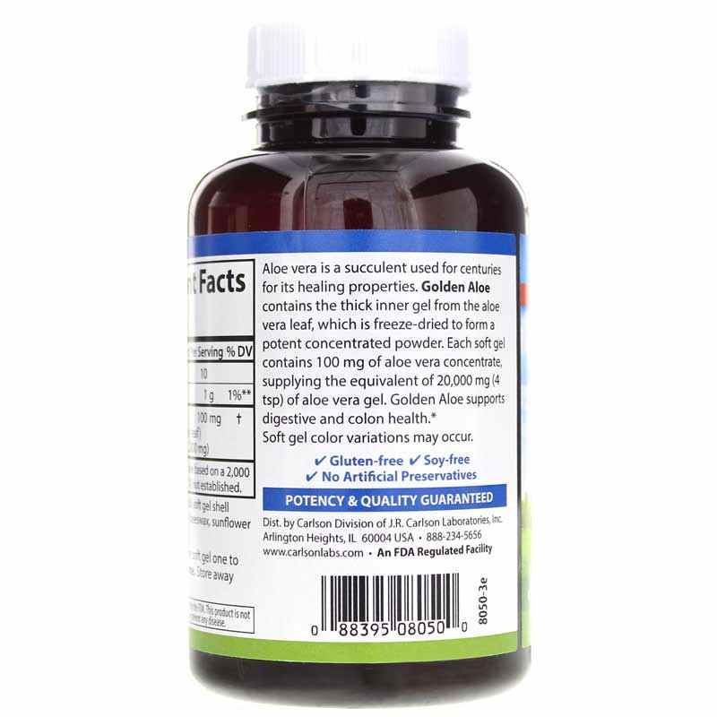 Golden Aloe 100 Mg, 60 Softgels, by Carlson Labs, image #3