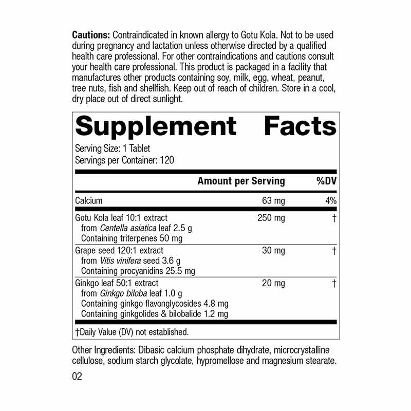 Gotu Kola Complex, 120 Tablets, by Standard Process, image #2