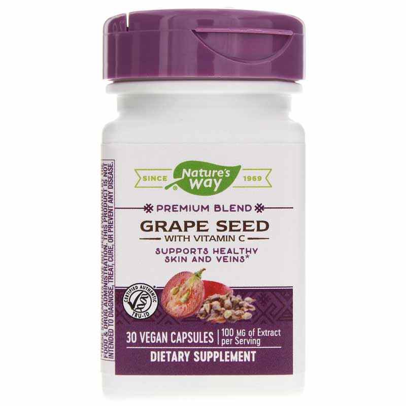 Grape Seed with Vitamin C, 30 Vegan Capsules, by Natures Way