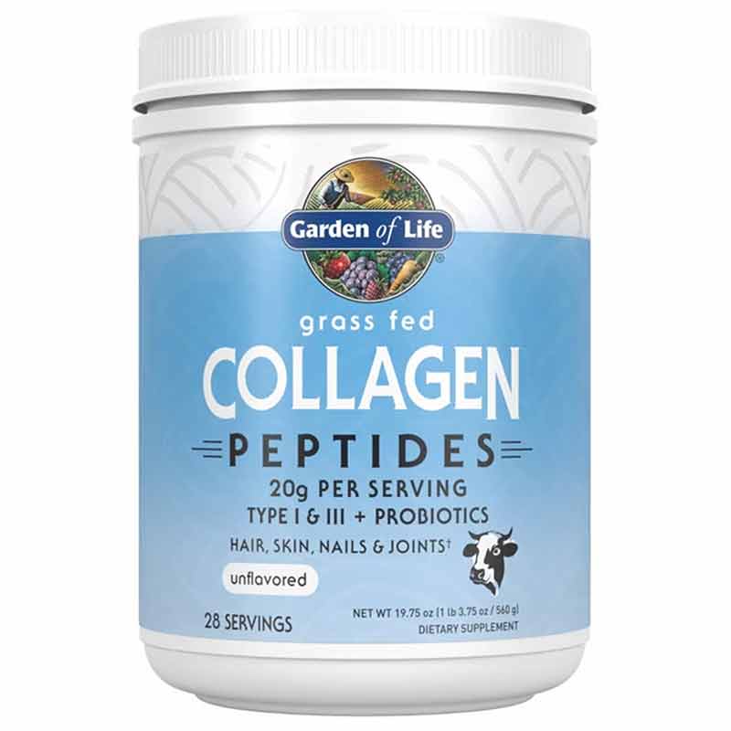 Grass Fed Collagen Peptides, Unflavored, 28 Servings, by Garden of Life
