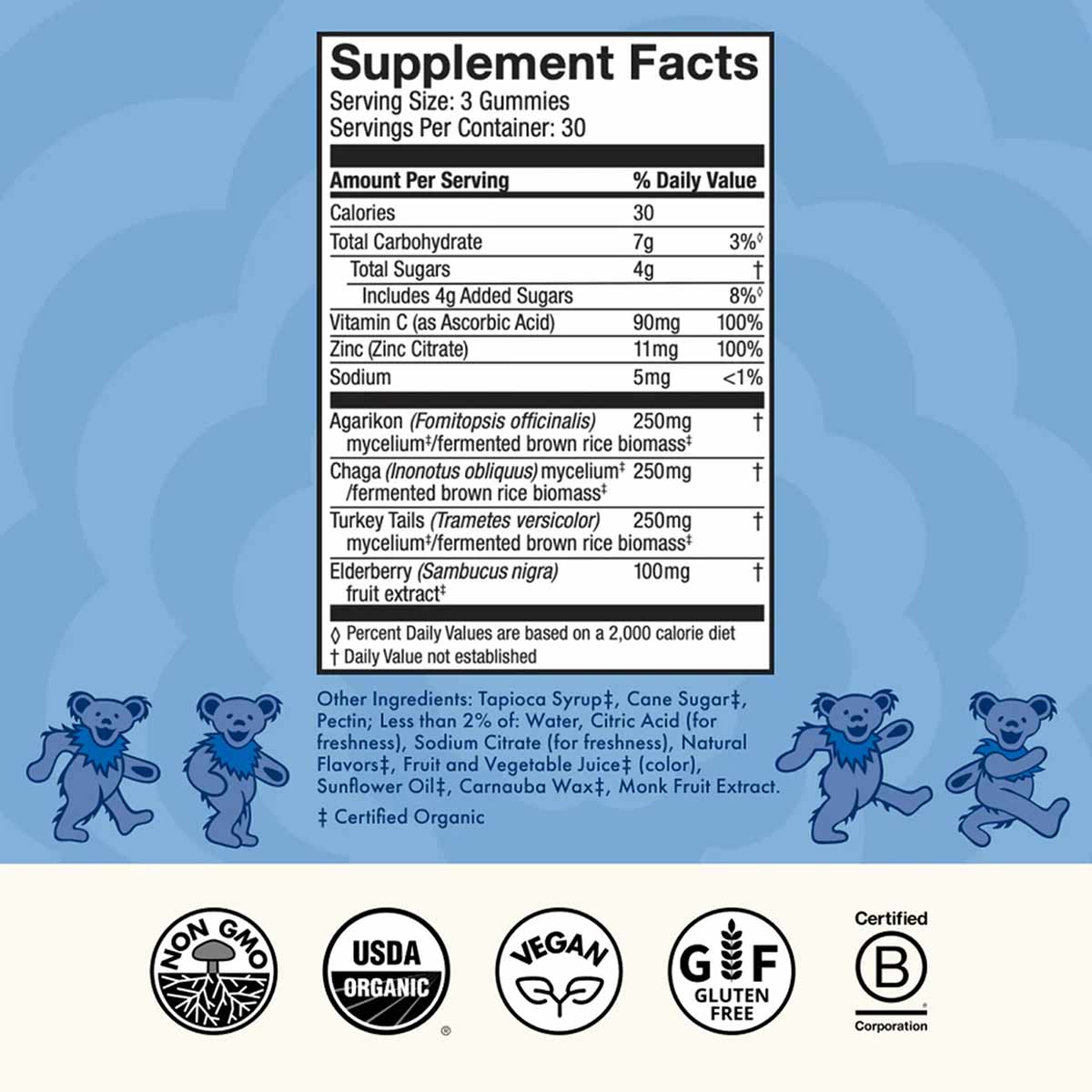 Grateful Dead Gummies Beary Well, by Host Defense