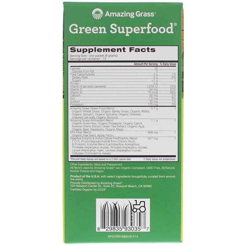 Green Superfood, Original, 15 Packets, by Amazing Grass, image #3
