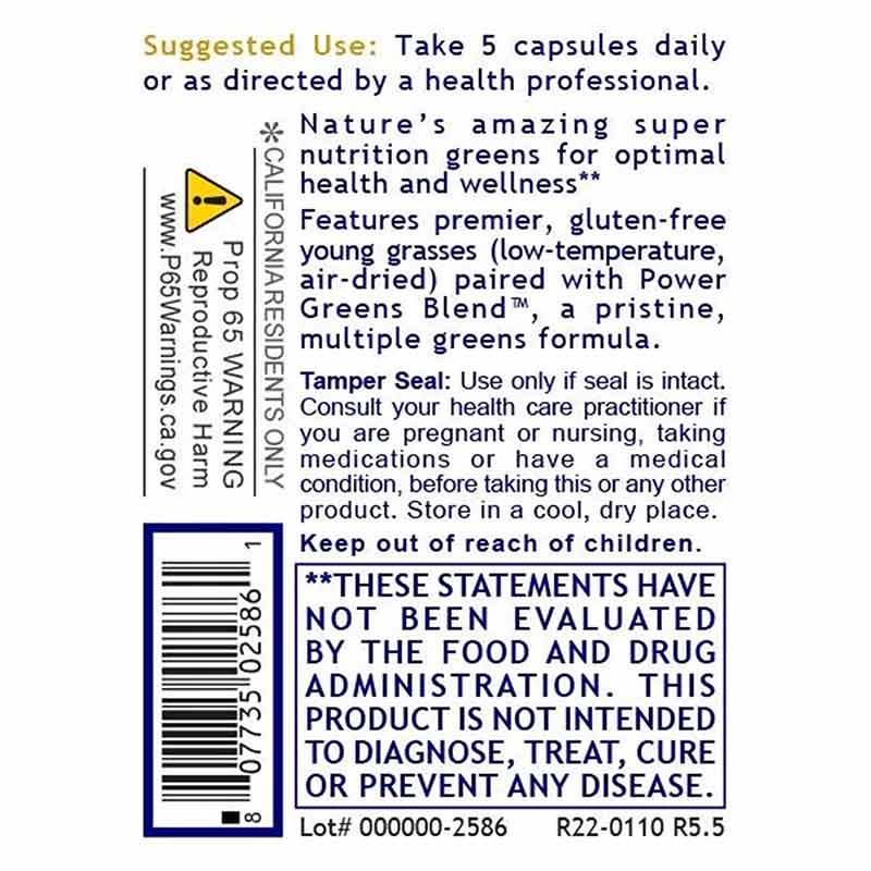 Greens Caps Greens Formula, by Premier Research Labs, image #3