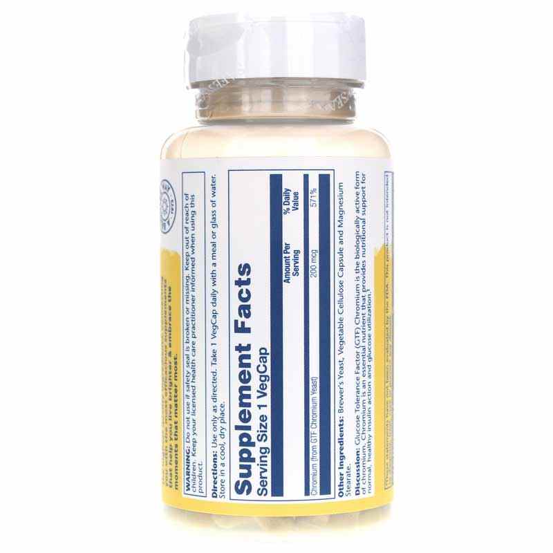 GTF Chromium 200 Mcg, 100 Veg Capsules, by Solaray, image #3