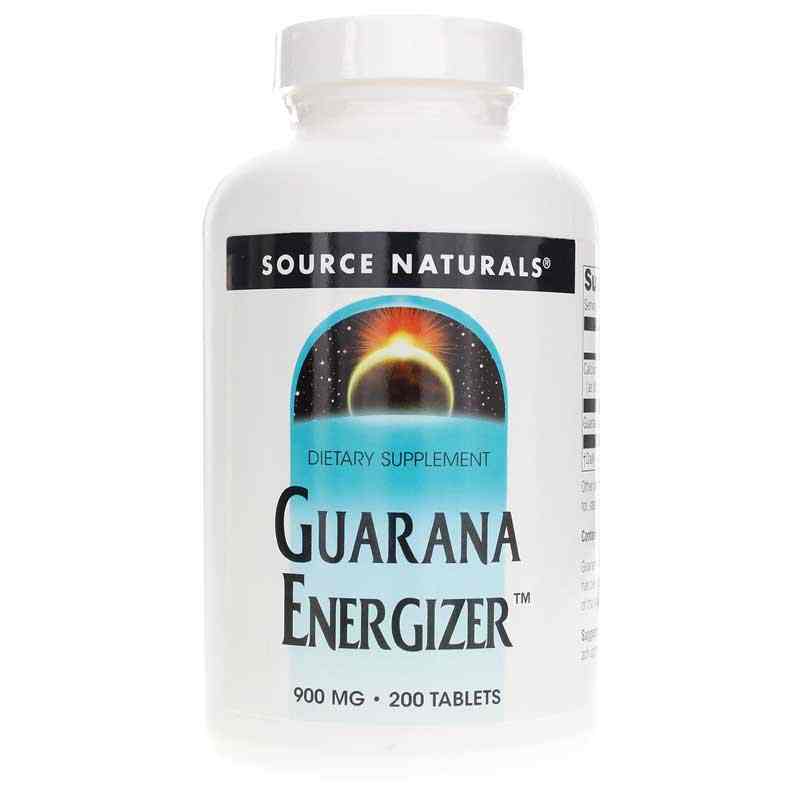 Guarana Energizer 900 Mg, 200 Tablets, by Source Naturals