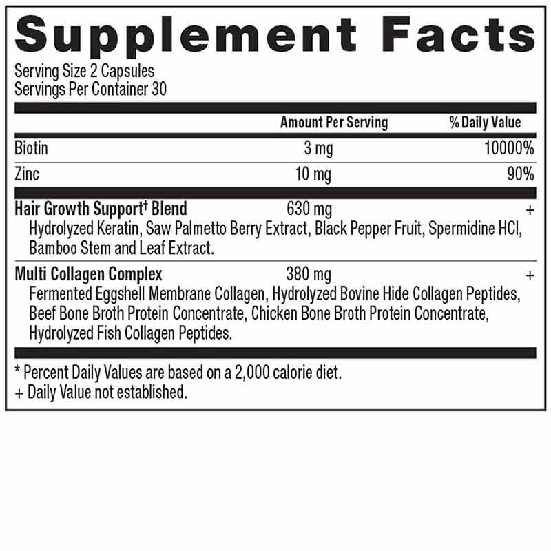 Hair Growth + Collagen, 60 Capsules, by Ancient Nutrition, image #3