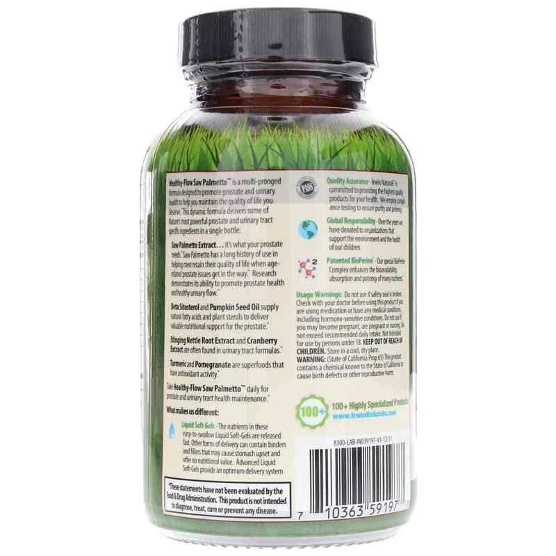 Healthy-Flow Saw Palmetto, by Irwin Naturals, image #3