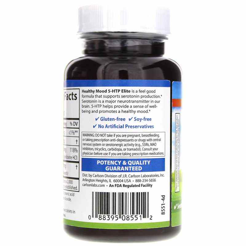 Healthy Mood 5 HTP Elite, 120 Tablets, by Carlson Labs, image #3