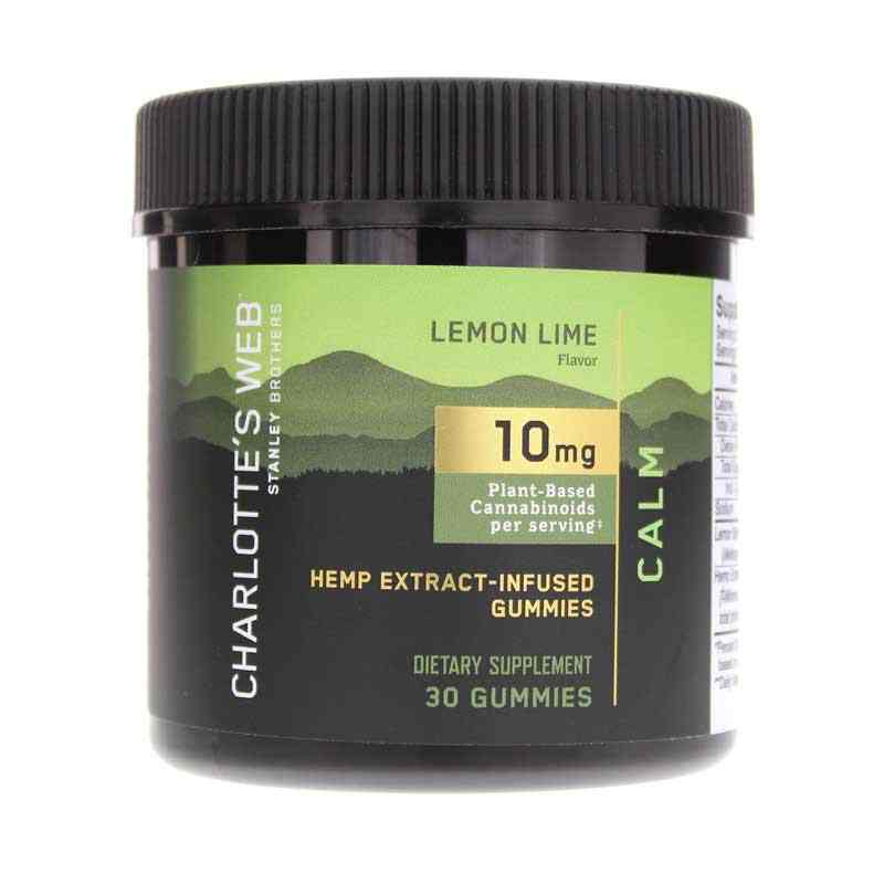 Hemp Extract-Infused Gummies Calm Lemon Lime Flavor, 30 Gummies, by Charlottes Web