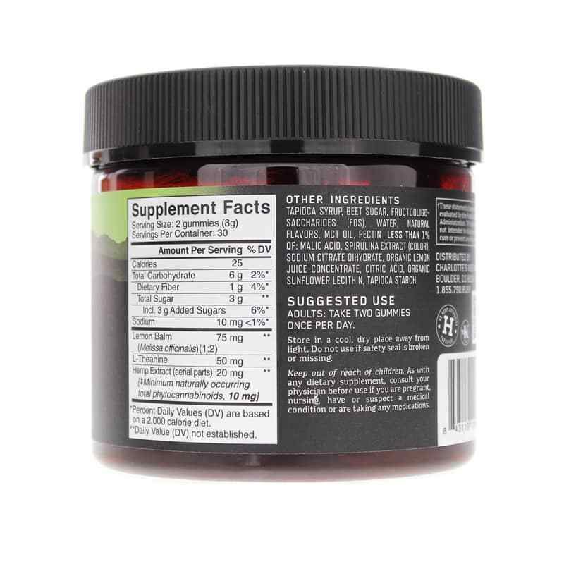 Hemp Extract-Infused Gummies Calm Lemon Lime Flavor, 60 Gummies, by Charlottes Web, image #2