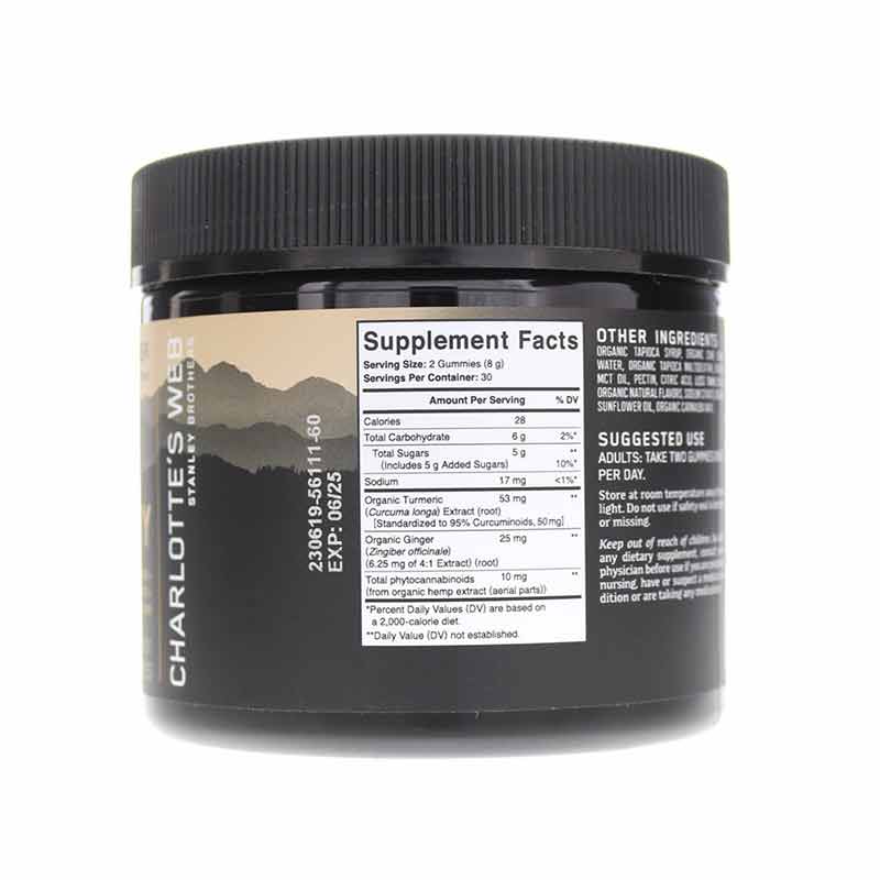 Hemp Extract-Infused Gummies Recovery Ginger Flavor, 60 Gummies, by Charlottes Web, image #2