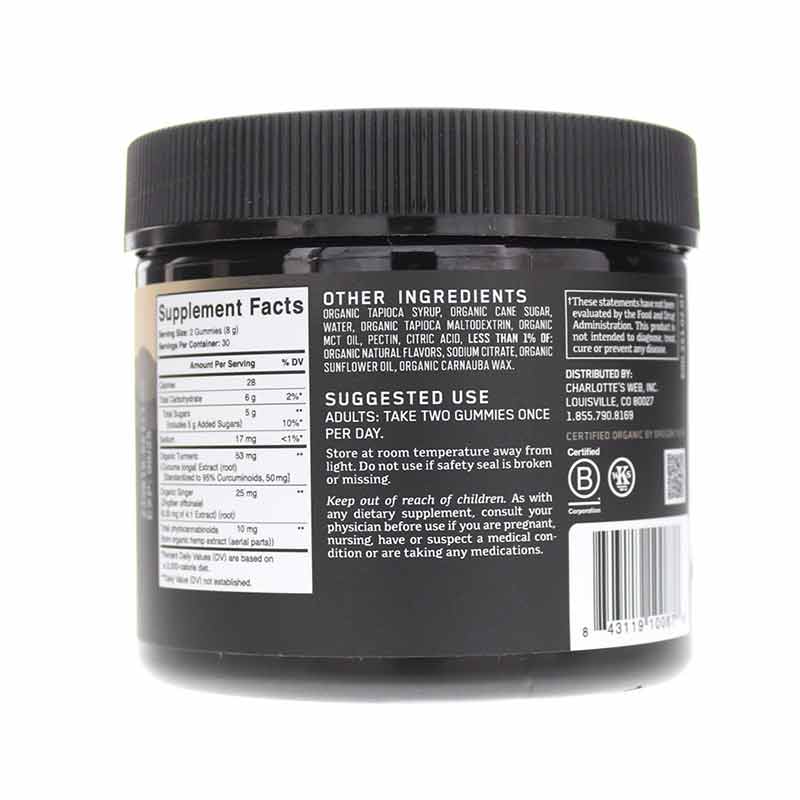 Hemp Extract-Infused Gummies Recovery Ginger Flavor, 60 Gummies, by Charlottes Web, image #3