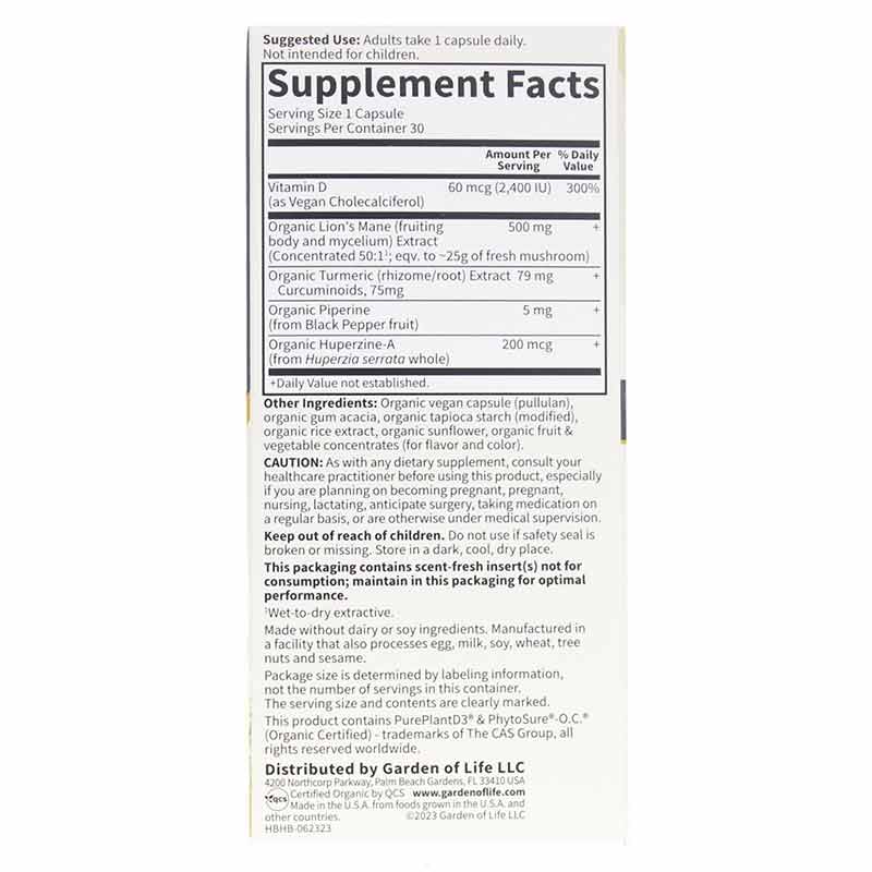 Herbals Brain Health, by Garden of Life, image #2