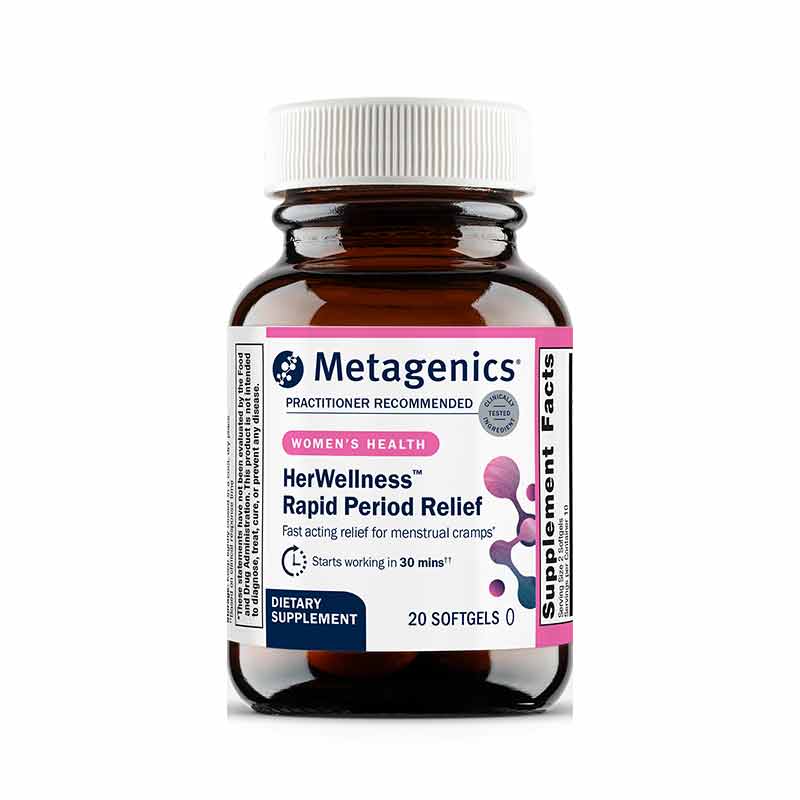 HerWellness Rapid Period Relief, 20 Softgels, by Metagenics