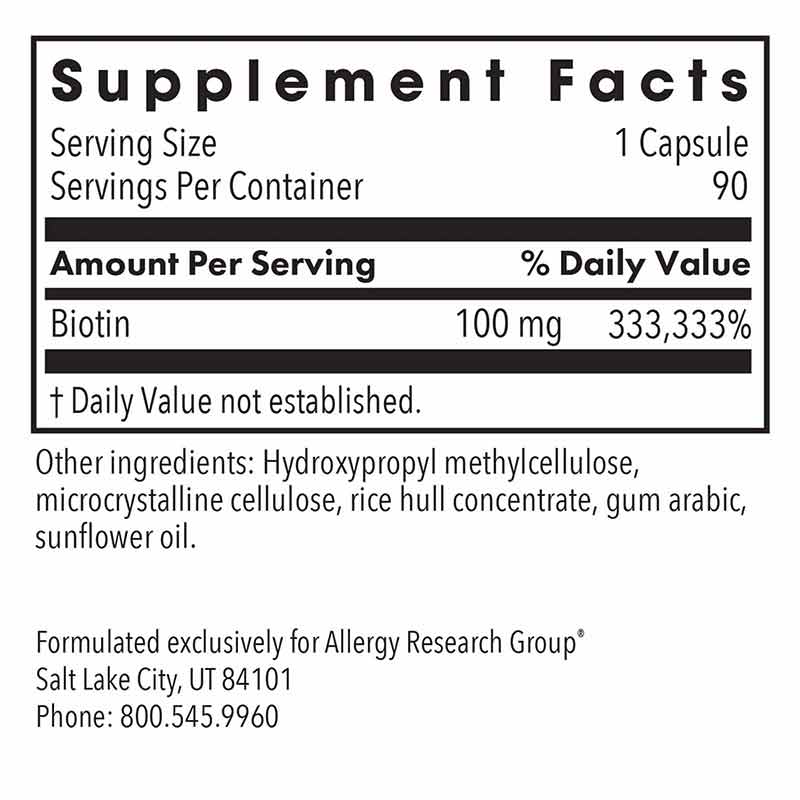 HiBiotin, by Allergy Research Group, image #2