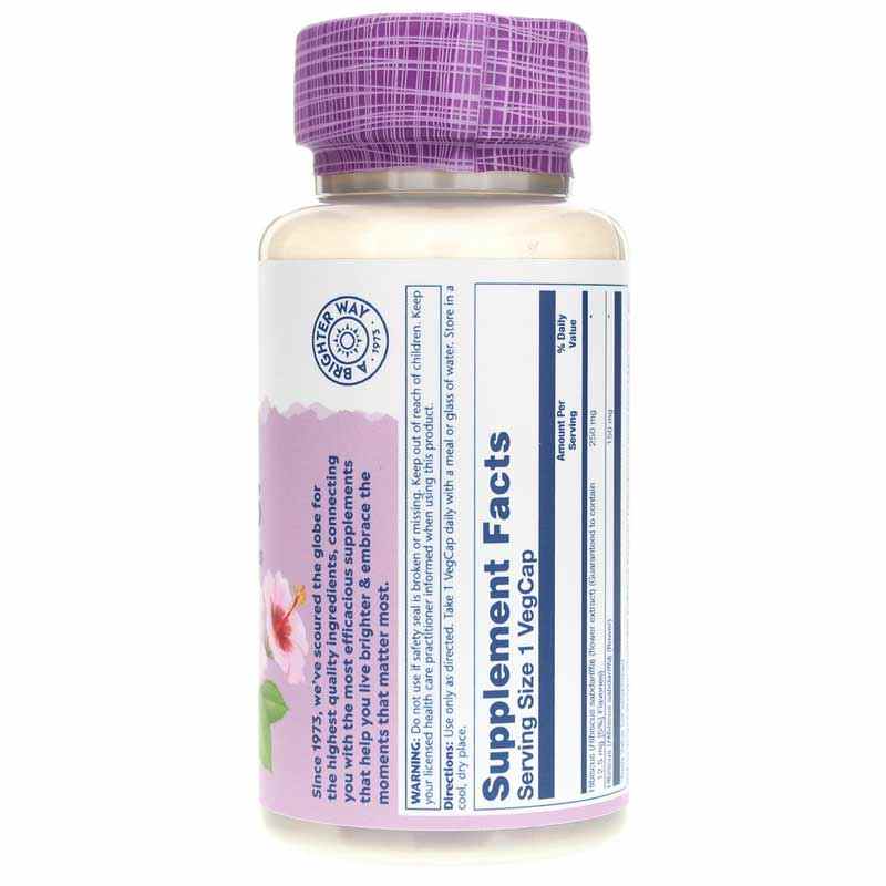 Hibiscus Flower Extract, 60 Veg Capsules, by Solaray, image #2