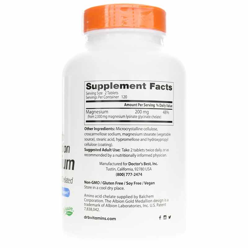 High Absorption Chelated Magnesium, 240 Tablets, by Doctors Best, image #2