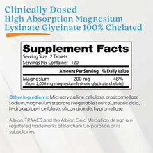Doctors Best magnesium supplement label showing product name, supplement facts with 200mg magnesium per serving, and ingredie